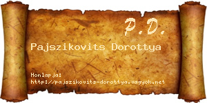 Pajszikovits Dorottya névjegykártya